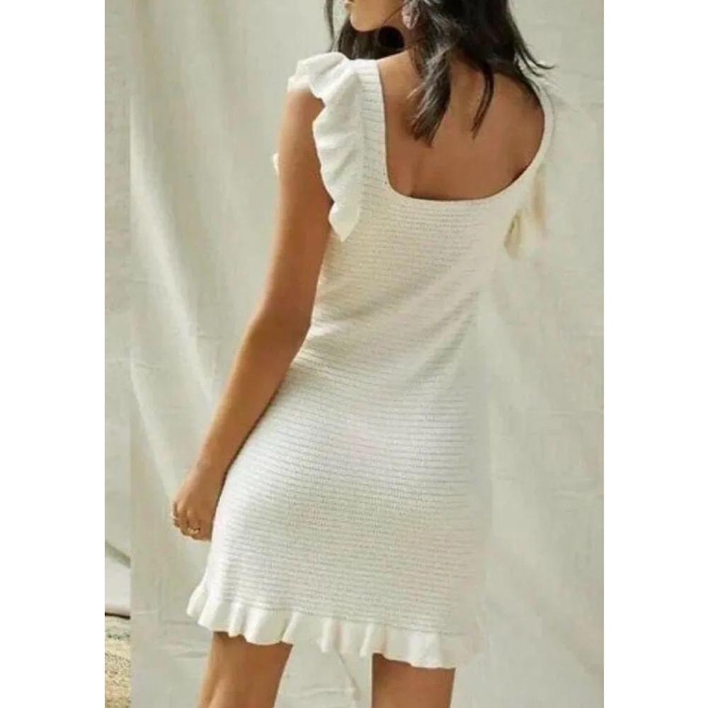 Free People Cream Ruffle Mini Dress - Picture 2 of 2